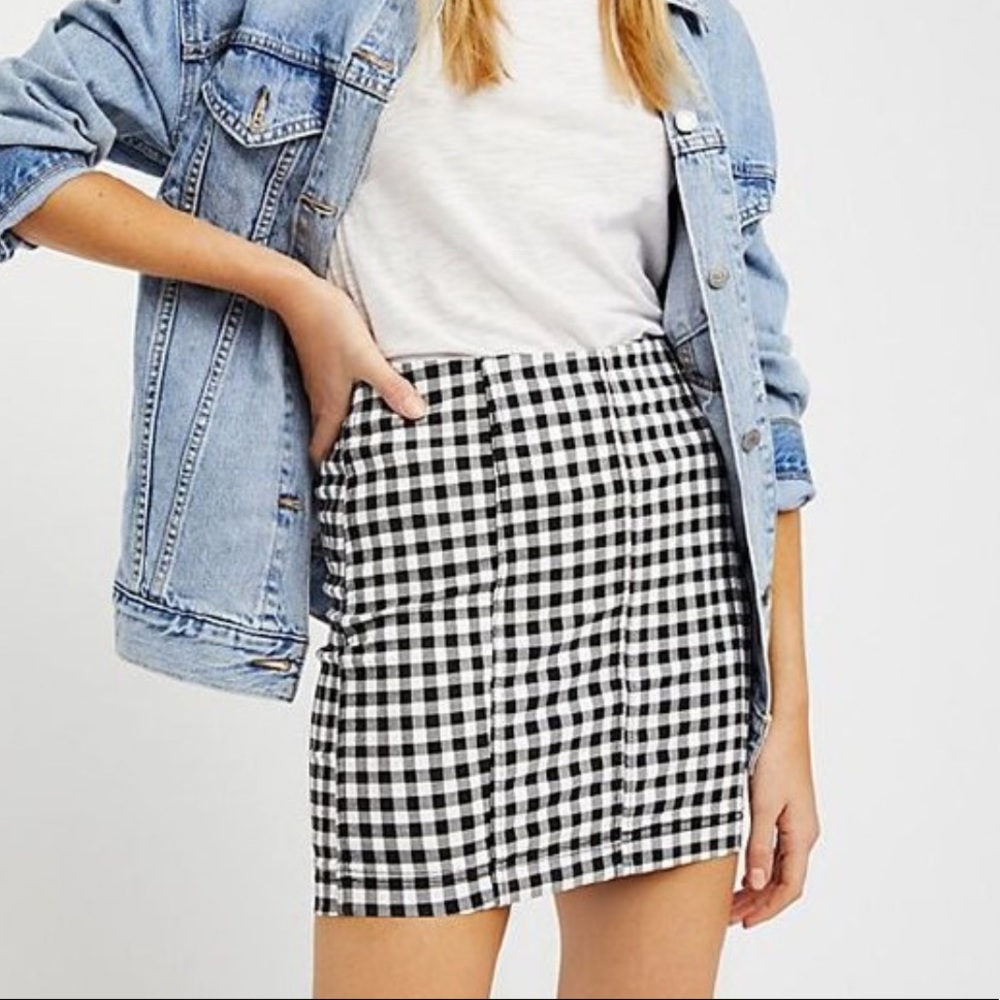 Free people gingham skirt